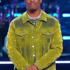 The Voice S27 Antonio Ramsey Green Stud Denim Jacket