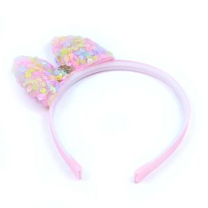 Aliceband Sequin Bow Pink
