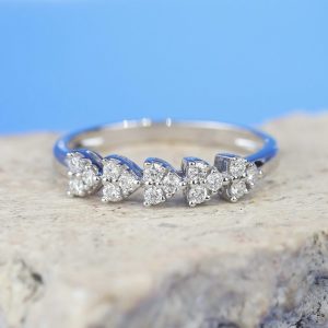.189 CTW Diamond Half Eternity Ring 14K White Gold HE431-WG