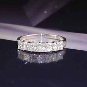 1.380 CTW Diamond Half Eternity Ring 18K White Gold HE467-WG