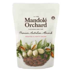 Mandolé Orchard Roasted & Lightly Salted Premium Australian Almonds 500g