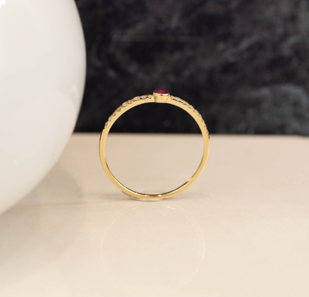 .10 Carat Ruby w/.07 CTW Diamond Ring 18k Yellow Gold R258 - Image 5